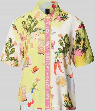 Marc Cain Bluse aus Viskose-Mix mit abgerundetem Saum in Weiss, Gr&ouml;&szlig;e 34