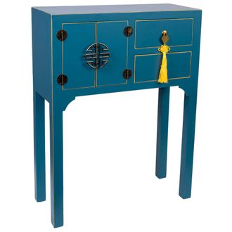 Wanderlust Deco Recibidor de madera de 2 cajones y 2 puertas 63x26x83h cm