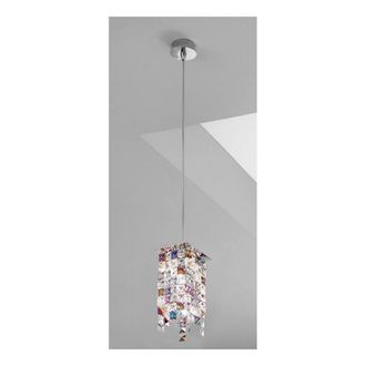 Netlighting Prisma Designer Crystal Pendant Light Polished Chrome 1x G9 in Silver