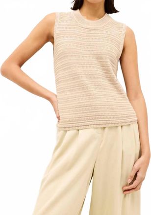 Marie Oliver Nev Crew Neck Sleeveless Top In Tan