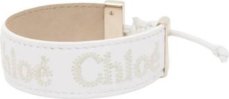 Chloé Woody Logo Leather Bracelet