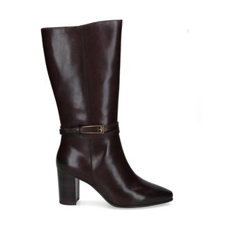 Caprice Lange Laarzen - Dames - Laarzen met Hak - Bruin - 40 EU - Leer - Schoenen