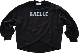 Ga&euml;lle Paris Handgeborduurde Zwarte Katoenen Top - Dames - Longsleeves - Zwart - S - Katoen - Tops