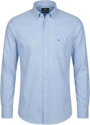 Fynch-Hatton Klassiek Overhemd met Lange Mouwen - Heren - Overhemden - Blauw - Maat: 2XL Katoen