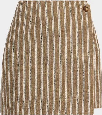 Ulla Johnson Doria Stripe Mini Wrap Skirt