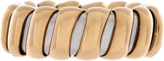 Bulgari Tubogas Band Ring 18K Yellow Gold and Stainless Steel Wide