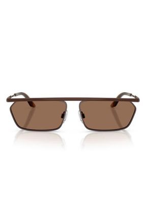Dolce & Gabbana 60mm Rectangular Sunglasses in Brown/Matte Brown at Nordstrom