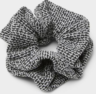 Simons Womens Large double-look tweed scrunchie