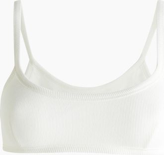H&M Soft-BH aus Baumwollripp - White
