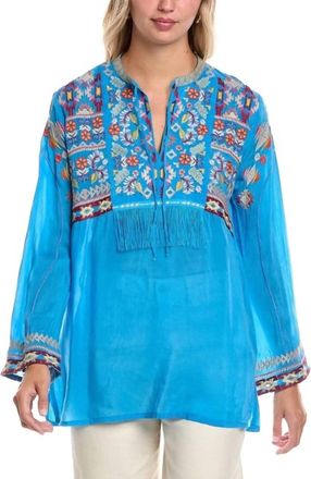 Johnny Was Karen Coriander Tunic In Malibu Blue