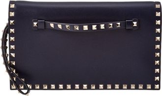 Valentino Rockstud Leather Flap Clutch