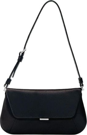 Amina Muaddi Ami Foldover Top Mini Schoudertas - Dames - Schoudertassen - Zwart - ONE Size - Leer - Tassen