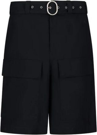 Jil Sander Pantalone 278 Corto Emb - Heren - Korte Broeken - Blauw - L - Katoen - Korte Broeken