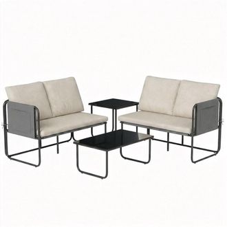 OUTSUNNY Muebles de jard&iacute;n 113x64x71 cm caqui