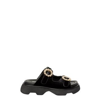 Jeannot Sandalo Ciabatta - Dames - Schoenen - Zwart - Maat: 39 EU