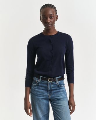 GANT Women Extra Fine Merino Wool Cardigan (XXXL) EVENING BLUE