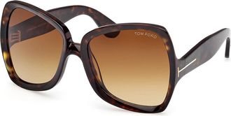 Tom Ford FT1222 JERRY 52F Womens Sunglasses Tortoiseshell Size 60