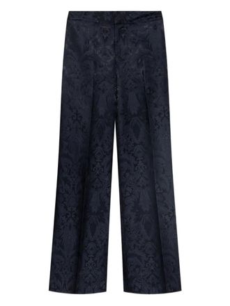 Etro damask-pattern straight trousers - Blue