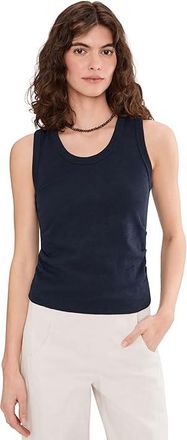 Lilla P Vintage Side Pleat Tank Top Womens Clothing Navy : LG, Cotton