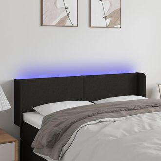 vidaXL Cabecero Con Led De Tela Negro 147x16x78/88 Cm Vidaxl