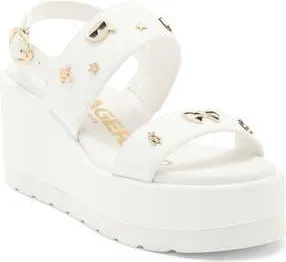 Karl Lagerfeld Cleome Slingback Platform Wedge Sandal in Bright White at Nordstrom Rack, Size 7.5