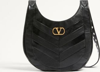Valentino Garavani Valentino Garavani Hoboho Small Hobo Bag In Chevron-Patterned Nappa Leather Wo