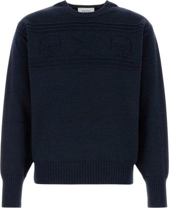 Alexander McQueen Truien & Vesten, Heren, Blauw, XL, Wol, Wol trui