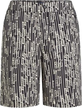 Karl Lagerfeld Shirt met korte mouwen en logoprint - Heren - Korte Broeken - Veelkleurig - S - Katoen - Korte Broeken