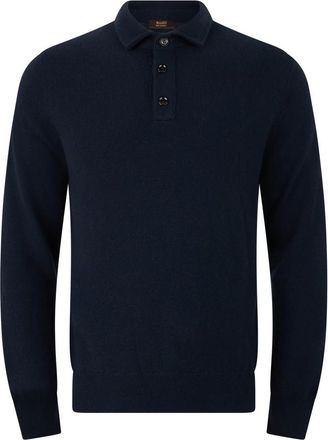 Moorer Apricale Polokraag Trui - Heren - Polos - Blauw - M - Kasjmier - Tops