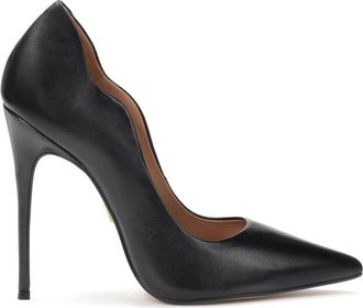Kazar Zwarte golvende hoge hakken pumps. Dit product valt groot uit. - Dames - Pumps - Zwart - 36 EU - Leer - Schoenen