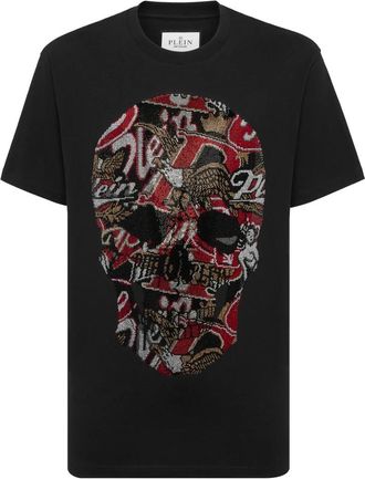Philipp Plein Rondhals T-shirt Skull Stones - Heren - T-shirts - Zwart - 5XL - Katoen - Tops
