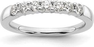 Diamond2Deal 14k White Gold Lab Grown Diamond 7-Stone Band Ring 1/2Ct Clarity- VS Color- G-H