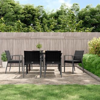 vidaXL Juego Comedor Jard&iacute;n 7 Piezas Y Cojines Rat&aacute;n Sint&eacute;tico Y Acero Vidaxl