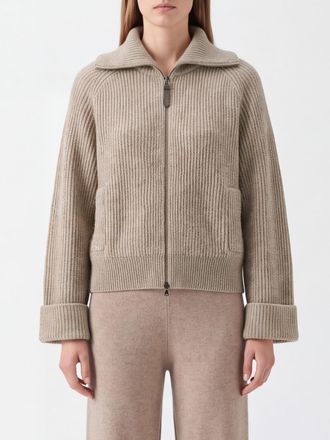 Brunello Cucinelli Zip-Up Cardigan in Cashmere and Mohair Blend