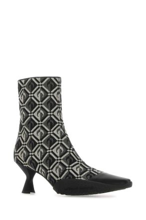 Marine Serre Womens Embroidered Cotton Blend Moon Diamant Ankle Boots 00 Stivali