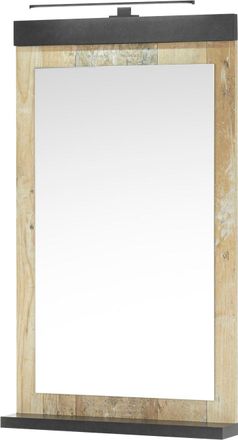 HOME AFFAIRE Badspiegel »SHERWOOD, Spiegel im modernen Design« in 2 Farben verfügbar, inkl. LED-Beleuchtung, mit Ablageboden