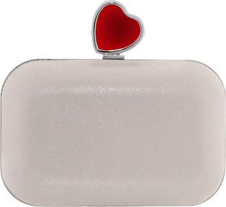 Jimmy Choo London Micro Cloud Heart Clasp Clutch Bag with Chain Strap