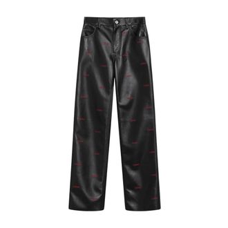 Loewe Pantalones de piel de cordero - Trousers - Mujer - Negro - S