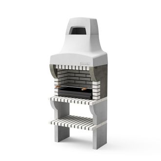 Movelar Barbacoa De Obra Prefabricada De Le&ntilde;a Y Carb&oacute;n Modelo Bailen Plus (gris Beige - 86,5 X 58 X 220 Cm) Ref: 8888 - Cocina De Exterior Con Caj&oacute;n Para Jard