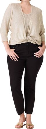 Nic+Zoe Subtle Sparkle 4-Way Cardigan In Brown Rice