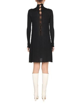 Bottega Veneta Pleated with Hand-Applied Beads Dress - Black