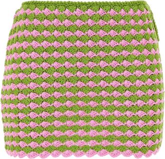Prada Multicolor Crochet Mini Skirt