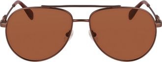 Longchamp Foulonn 58mm Aviator Sunglasses in Brown at Nordstrom
