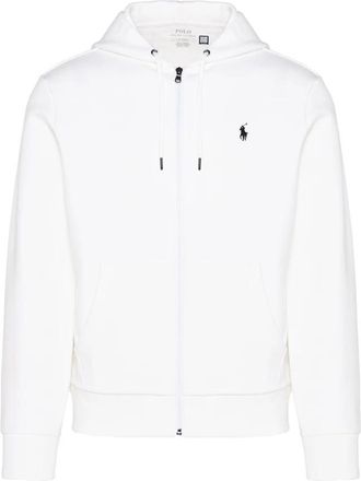 Polo Ralph Lauren Cotton Blend Hoodie met Volledige Ritssluiting - Heren - Vesten met rits - Wit - 2XL - Katoen - Hoodies & sweatvesten