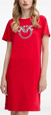 Pinko logo-embellished mini T-shirt dress - Red
