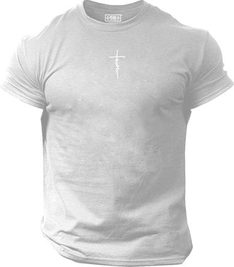 Generic Faith T Shirt Small Gym Clothing Bodybuilding Training Workout Exercise Boxing MMA Gymwear Top (UK, Alpha, 3XL, Regular, Regular, Grey)