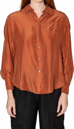 Raquel Allegra Brentwood Shirt In Cognac