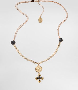 Dolce & Gabbana Sicily Necklace 18-carat Yellow And Red Gold And Black Sapphires - Woman Necklaces Multicolor Onesize