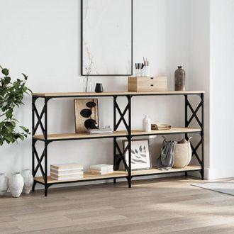 vidaXL Tavolo Consolle Rovere Sonoma 156x28x80,5 cm Legno Multistrato - Vidaxl