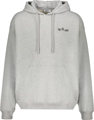 Off-white Light Grey Hoodie With Adjustable Hood
